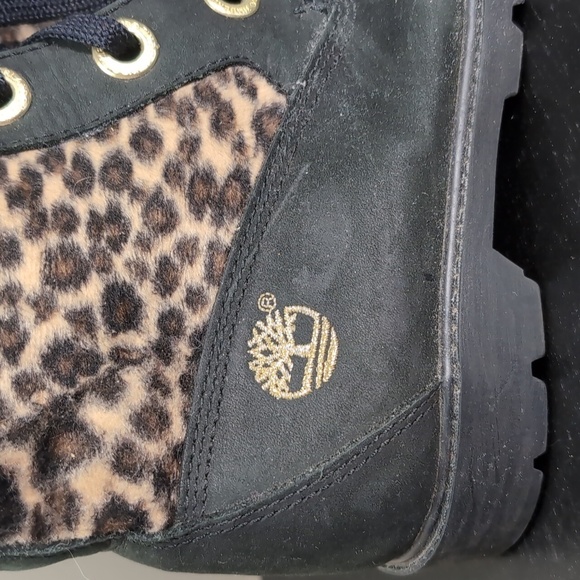 Timberland Leather Animal Print Cheetah Lace up boots Size 6 Women's - Picture 2 of 11